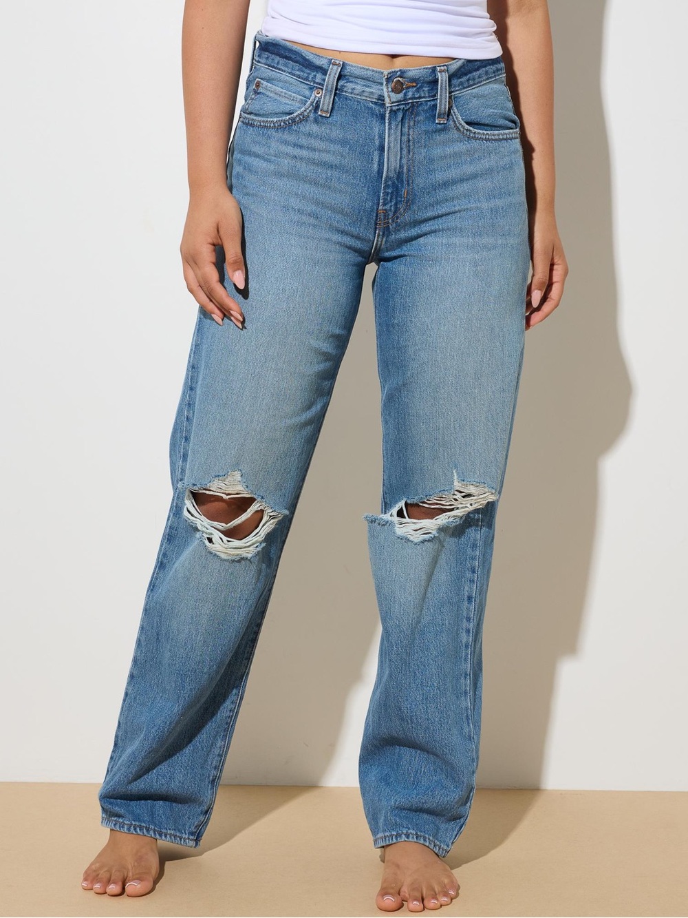 Levi's Light Blue Distressed Boyfriend Jeans - Women's